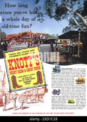 1965 Knott's Berry Farm & Ghost Town Werbung Stockfoto