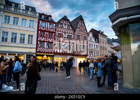 Fachwerk in Trier, Deutschland. Stockfoto