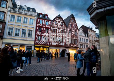 Fachwerk in Trier, Deutschland. Stockfoto