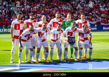 Hamburg, Deutschland. Juni 2024. Das Startelf Kroatiens für das Spiel der UEFA Euro 2024 in der Gruppe B zwischen Kroatien und Albanien im Volksparkstadion in Hamburg. Quelle: Gonzales Photo/Alamy Live News Stockfoto