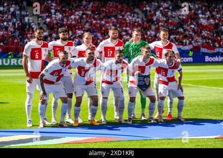 Hamburg, Deutschland. Juni 2024. Das Startelf Kroatiens für das Spiel der UEFA Euro 2024 in der Gruppe B zwischen Kroatien und Albanien im Volksparkstadion in Hamburg. Quelle: Gonzales Photo/Alamy Live News Stockfoto