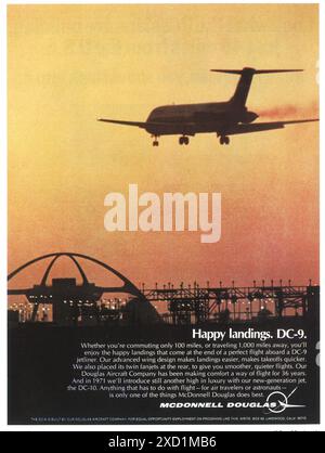 1969 McDonnell Douglas DC-9-Werbespot für Jetliner Stockfoto