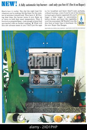 1966 Roper Gas Compoany Gas Range Ad - Automatischer oberer Brenner Stockfoto