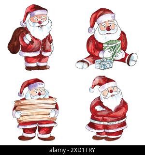 Wunderschönes weihnachtsmannsfiguren-Set-Design Stock Vektor