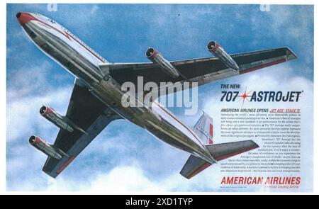 1961 American Airlines 707 AstroJet Ad Stockfoto
