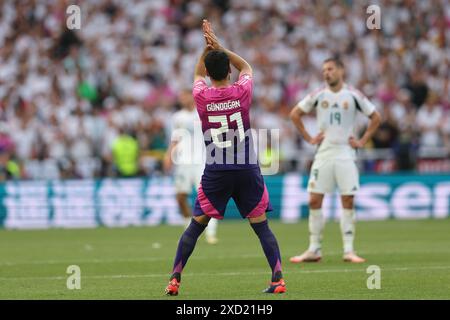 Stuttgart, Deutschland. Juni 2024. IIlkay Gundogan (Deutschland) bei der UEFA Euro Deutschland 2024 Spiel dazwischen Deutschland 2-0 Ungarn in der Stuttgart Arena am 19. Juni 2024 in Stuttgart. (Foto: Maurizio Borsari/AFLO) Credit: Aflo Co. Ltd./Alamy Live News Stockfoto