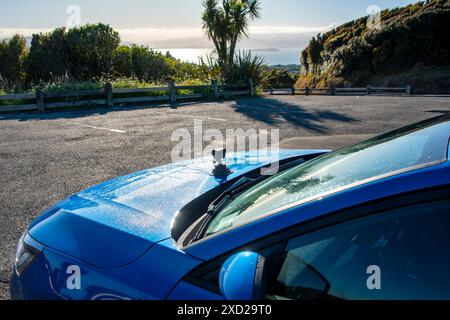 Videoaufnahmen während einer Roadtrip Stockfoto