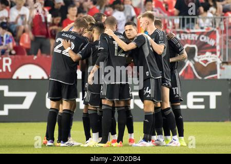 Toronto, Ontario, Kanada. Juni 2024. Die Spieler des Nashville SC treffen sich vor dem MLS-Spiel zwischen Toronto FC und Nashville SC im BMO Field in Toronto. Das Spiel endete 1-2 NUR für die REDAKTIONELLE VERWENDUNG VON Nashville SC (Credit Image: © Angel Marchini/ZUMA Press Wire)! Nicht für kommerzielle ZWECKE! Quelle: ZUMA Press, Inc./Alamy Live News Stockfoto