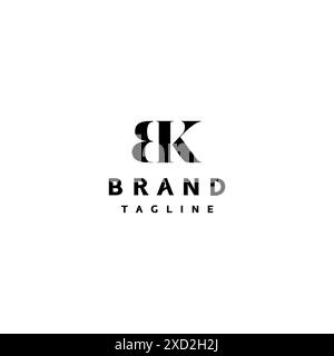 Klassisches B- und K-Logo-Design. Minimalistisches BK-Logo-Design mit Anfangsbuchstaben. Stock Vektor
