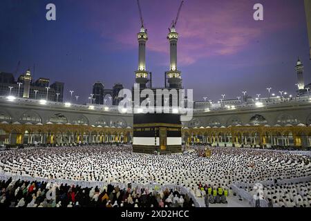 Mekka, Saudi-Arabien. Juni 2024. Verschiedene Fotos der Großen Moschee von Mekka, Saudi-Arabien, die am Ende der Pilgersaison um „Aid el Adha“ am 16. Juni 2024 zu sehen waren. Foto: Balkis Press/ABACAPRESS. COM Credit: Abaca Press/Alamy Live News Stockfoto