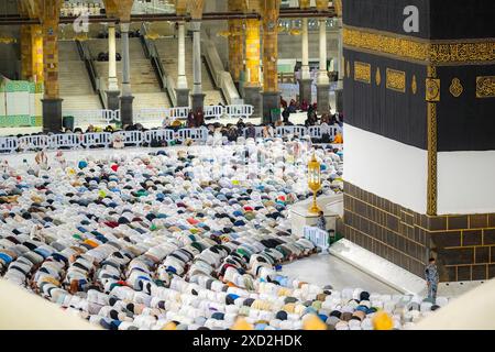 Mekka, Saudi-Arabien. Juni 2024. Verschiedene Fotos der Großen Moschee von Mekka, Saudi-Arabien, die am Ende der Pilgersaison um „Aid el Adha“ am 16. Juni 2024 zu sehen waren. Foto: Balkis Press/ABACAPRESS. COM Credit: Abaca Press/Alamy Live News Stockfoto