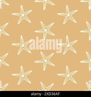 Sea Star Beach Seesterne Boho nahtloses Muster Stock Vektor