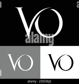 VO-Logo-Design – VO-Logo-Alphabete – Typografie-Logo Stock Vektor