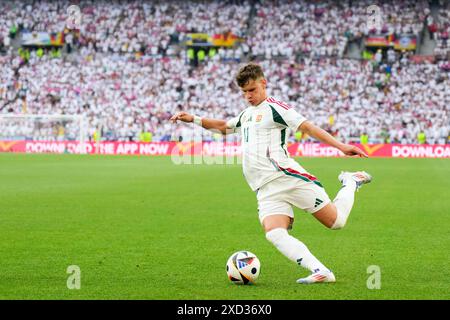 Stuttgart, Deutschland. Juni 2024. Andras Schafer aus Ungarn im Spiel Deutschland gegen Ungarn UEFA Euro 2024 Gruppe A in der Arena Stuttgart am 19. Juni 2024. (Foto: Dimitrije Vasiljevic) Credit: Dimitrije Vasiljevic/Alamy Live News Stockfoto