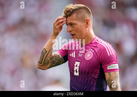 Stuttgart, Deutschland. Juni 2024. Toni Kroos aus Deutschland beim Spiel Deutschland gegen Ungarn zur UEFA Euro 2024 Gruppe A in der Arena Stuttgart am 19. Juni 2024. (Foto: Dimitrije Vasiljevic) Credit: Dimitrije Vasiljevic/Alamy Live News Stockfoto