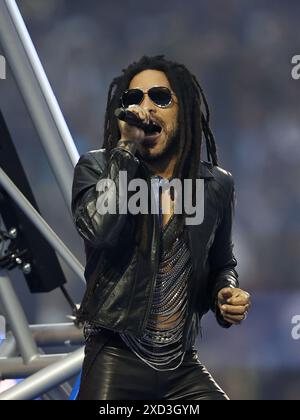 LONDON – die US-amerikanische Sängerin Lenny Kravitz tritt am 1. Juni 2024 im Wembley Stadium in London auf. ANP | Hollandse Hoogte | MAURICE VAN STEEN Stockfoto