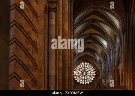 Innenraum der Durham Cathedral in Durham, Großbritannien Stockfoto