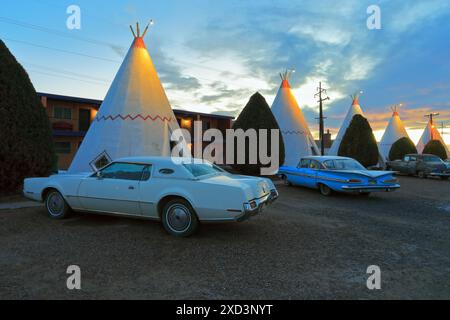 Geografie / Reise, USA, Arizona, Holbrook, Historic Wigwam Motel, Route 66, Holbrook, Arizona, ADDITIONAL-RIGHTS-CLEARANCE-INFO-NOT-AVAILABLE Stockfoto