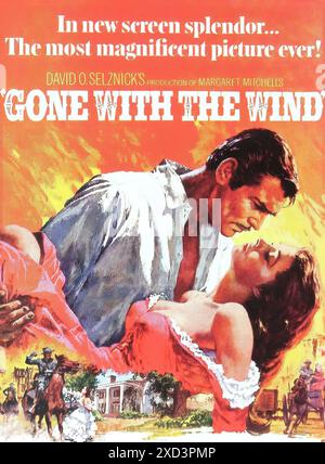 Viersen, Deutschland - 9. Mai. 2024: Filmplakat aus dem Film Gone With the Wind mit Clark Gable und Vivien Leigh aus dem Jahr 1939 Stockfoto
