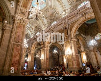 Metropolitan Cathedral, Mittelschiff, Santiago, Chile Stockfoto