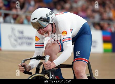 Aktenfoto vom 08/23 von Katie Archibald, die Paris 2024 vermissen wird, nachdem sie bei einem Freak-Unfall einen Doppelbeinbruch erlitten hatte. Ausgabedatum: Donnerstag, 20. Juni 2024. Stockfoto