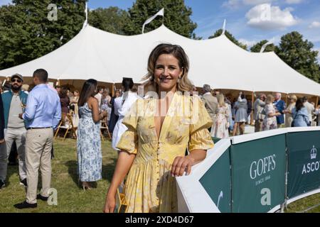 Michelle Payne bei The Goffs London Sale, Londons exklusivster Vollblut-Verkauf, bei dem Pferde für Millionen Menschen den Besitzer wechseln, Kensington Palace Gardens Stockfoto