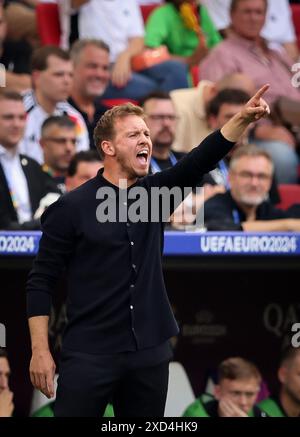 STUTTGART, DEUTSCHLAND - 19. JUNI: Julian Nagelsmann Cheftrainer der BUNDESREPUBLIK Deutschland reagierte am 19. Juni 2024 beim Gruppenspiel der UEFA EURO 2024 zwischen Deutschland und Ungarn in der Stuttgarter Arena. © diebilderwelt / Alamy Stock Stockfoto