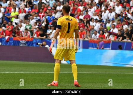 München, Deutschland. Juni 2024. München, 20. Juni 2024: Jan Oblak aus Slowenien während des Fußballspiels der UEFA Euro 2024 zwischen Slowenien und Serbien in der Münchener Fußballarena. (Natasa Kupljenik/SPP) Credit: SPP Sport Press Photo. /Alamy Live News Stockfoto