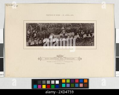 Foto von Josef Löwy, das Vertreter der Zinnschmiede beim Makart-Jubiläumsfest 1879 in Wien zeigt, bei dem die Silberne Hochzeit von Kaiser Franz Joseph I. und Kaiserin Elisabeth gefeiert wurde. Stockfoto