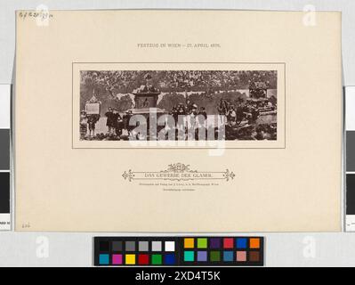 Bild von Josef Löwy mit der Darstellung der Glaziergilde im Wiener Jubiläumswettbewerb 1879 von Hans Makart zu Ehren der Silbernen Hochzeit von Kaiser Franz Joseph I. und Kaiserin Elisabeth. Stockfoto