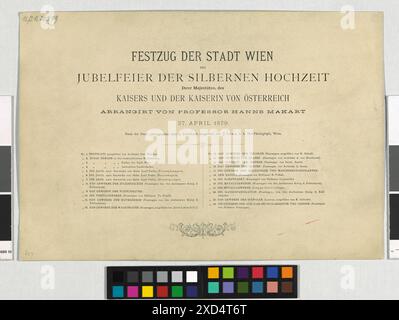 „The Shipping“ aus der Serie des Wiener Festwettbewerbs zur Silberhochzeit von Kaiser Franz Joseph I. und Kaiserin Elisabeth 1879, arrangiert von Hans Makart und fotografiert von Josef Löwy. Das Bild stellt den maritimen Teil der Parade dar. Stockfoto