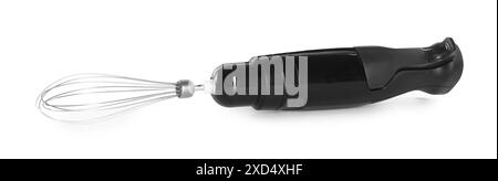 Stabmixer-Kit. Schneebesen isoliert auf weiß Stockfoto