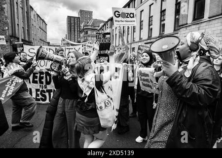 Pro-palästinensische Demonstration Glasgow 15. Juni 2024 Stockfoto