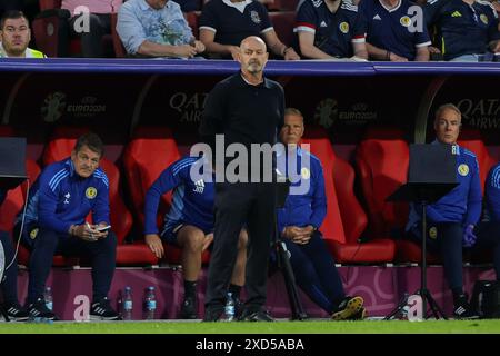Köln, Deutschland. Juni 2024. Trainer Steve Clarke aus Schottland war beim Spiel der UEFA EURO 2024 zwischen Schottland und der Schweiz im RheinEnergieStadion im Einsatz. Endpunktzahl: Schottland 1:1 Schweiz. Quelle: SOPA Images Limited/Alamy Live News Stockfoto