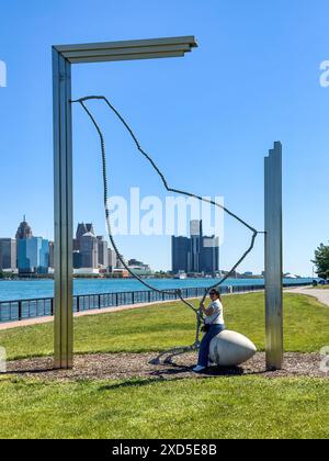 Skulptur in Windsor Riverfront, Ontario, Kanada Stockfoto