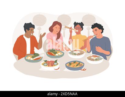 Asiatisches Restaurant isoliert Cartoon-Vektor-Illustrationen. Stock Vektor