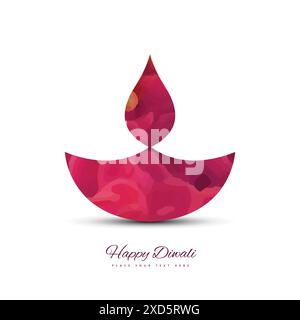 Glückliche diwali Karte rosa Farbe Vektor Design Illustration Stock Vektor