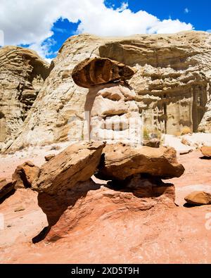 Paria Rimrocks Toadstool Hoodoos befindet sich im Grand Staircase-Escalante National Monument. Toadstools sind ein großartiger Ort zum Erkunden. Kanab, Utah Stockfoto