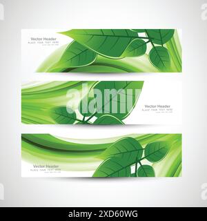 Abbildung des Vektordesigns von Natur-Kopfzeilen Stock Vektor