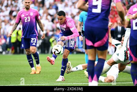 Fussball, Europameisterschaft, EURO 2024, Gruppe A, MHP-Arena Stuttgart: Deutschland - Ungarn; Jamal Musiala (DE). Aktion Stockfoto