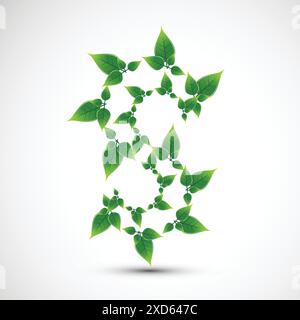 S Letter Design mit Leaves Vektor Illustration Stock Vektor
