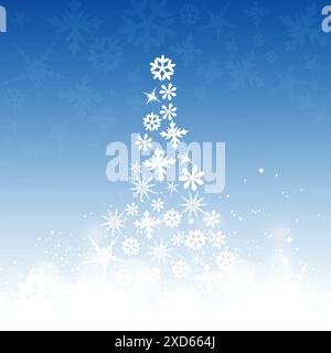 weihnachtsbaum aus Schneeflocken Stock Vektor