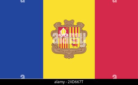 Flagge von Andorra. Stock Vektor