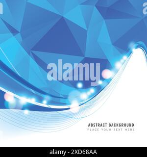 Hintergrund polygonal mit Kurven Stock Vektor