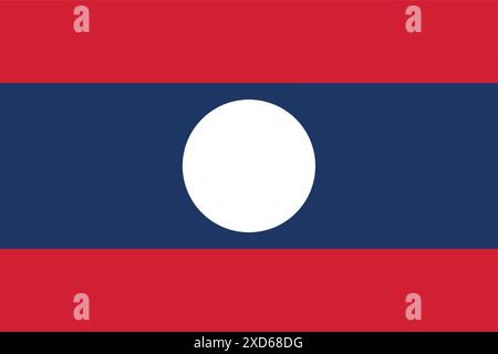 Flagge von Laos Stock Vektor