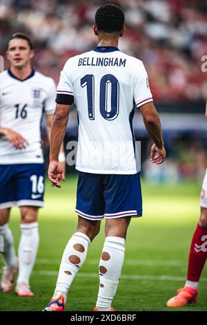 Frankfurt, 20. Juni 2024 FRANKFURT, DEUTSCHLAND - 20. JUNI: Jude Bellingham aus England beim Gruppenspiel der UEFA Euro 2024 Meisterschaft in der Gruppe C zwischen Dänemark und England am 20. Juni 2024 in Frankfurt Arena. (Foto: Dan O' Connor/ATPImages) Dan O' Connor (Dan O' Connor/ATP Images/SPP) Stockfoto