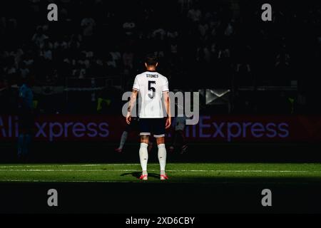 Frankfurt, Deutschland, 20. Juni 2024 FRANKFURT, DEUTSCHLAND - 20. JUNI: John Stones aus England beim Spiel der UEFA Euro 2024 Championship Gruppe C zwischen Dänemark und England am 20. Juni 2024 in Frankfurt Arena. (Foto: Dan O' Connor/ATPImages) Dan O' Connor (Dan O' Connor/ATP Images/SPP) Stockfoto