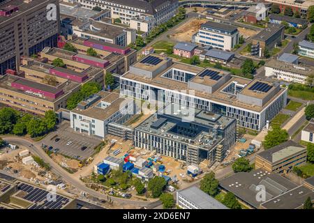 Luftaufnahme, Universitätsklinikum Düsseldorf (UKD), medizinisches Forschungszentrum I, Baustelle, Bilk, Düsseldorf, Rheinland, Nordrhein-Westfalen, Stockfoto