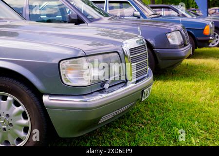 Reihe gebrauchter Mercedes-Benz Automobile Stockfoto