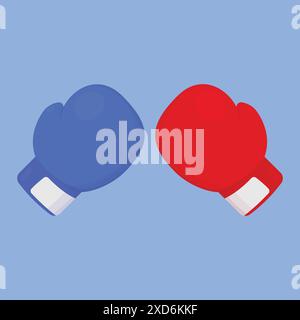 Rote und blaue Boxhandschuhe Symbol Vektor. Boxhandschuhe Stock Vektor